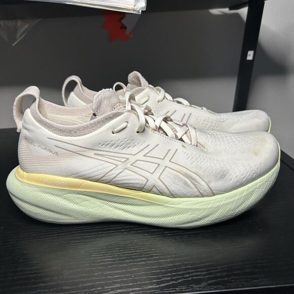 ASICS Gel Nimbus 25 Womens Size 9.5 White Green Running Shoes Sneakers - Picture 6 of 11